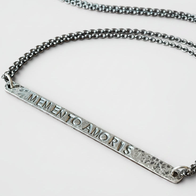 WDTS Window Dressing the Soul Silver - Hand Hammered Necklace - MEMENTO AMORIS - Mixed Finish