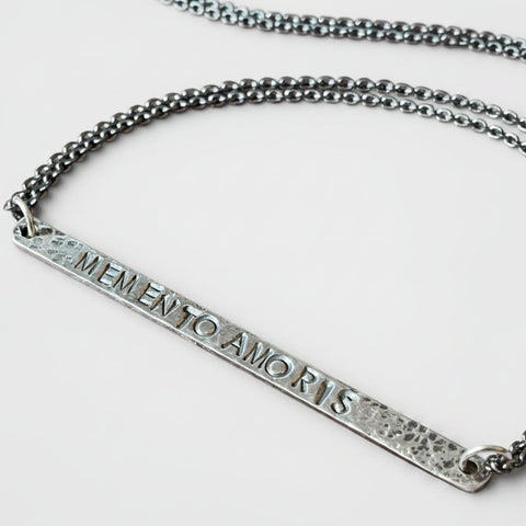 WDTS Window Dressing the Soul Silver - Hand Hammered Necklace - MEMENTO AMORIS - Mixed Finish