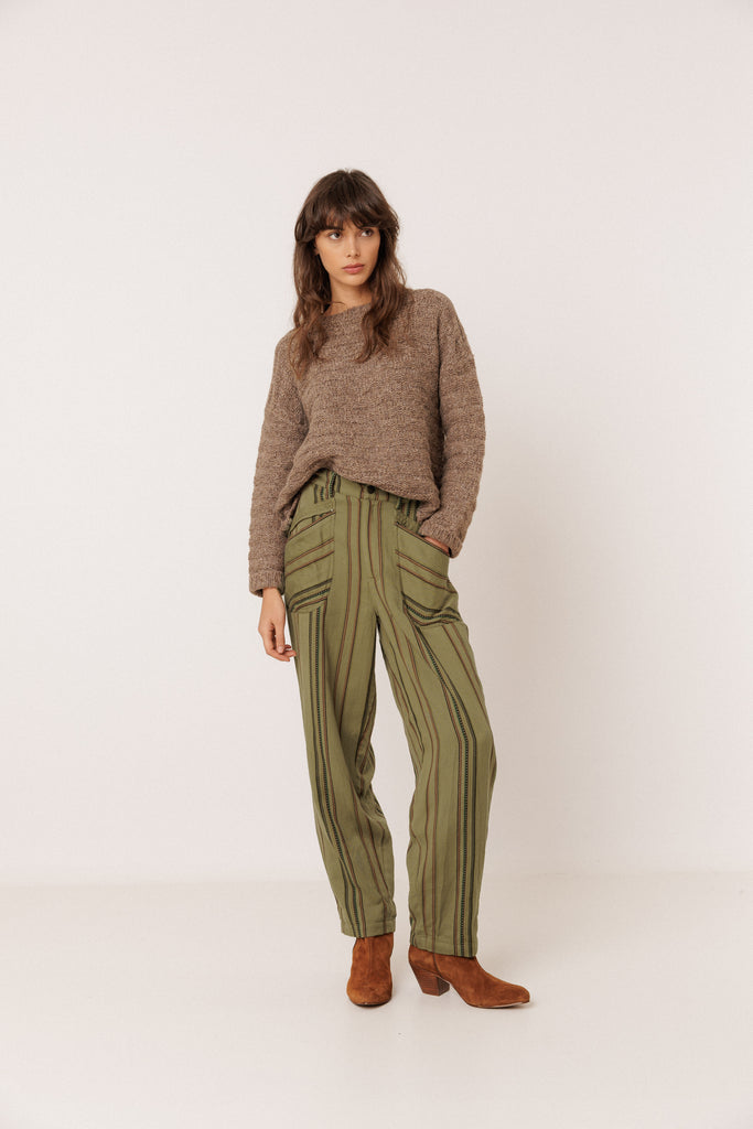 AW26 DECORATIVE-KNIT SWEATER MINK