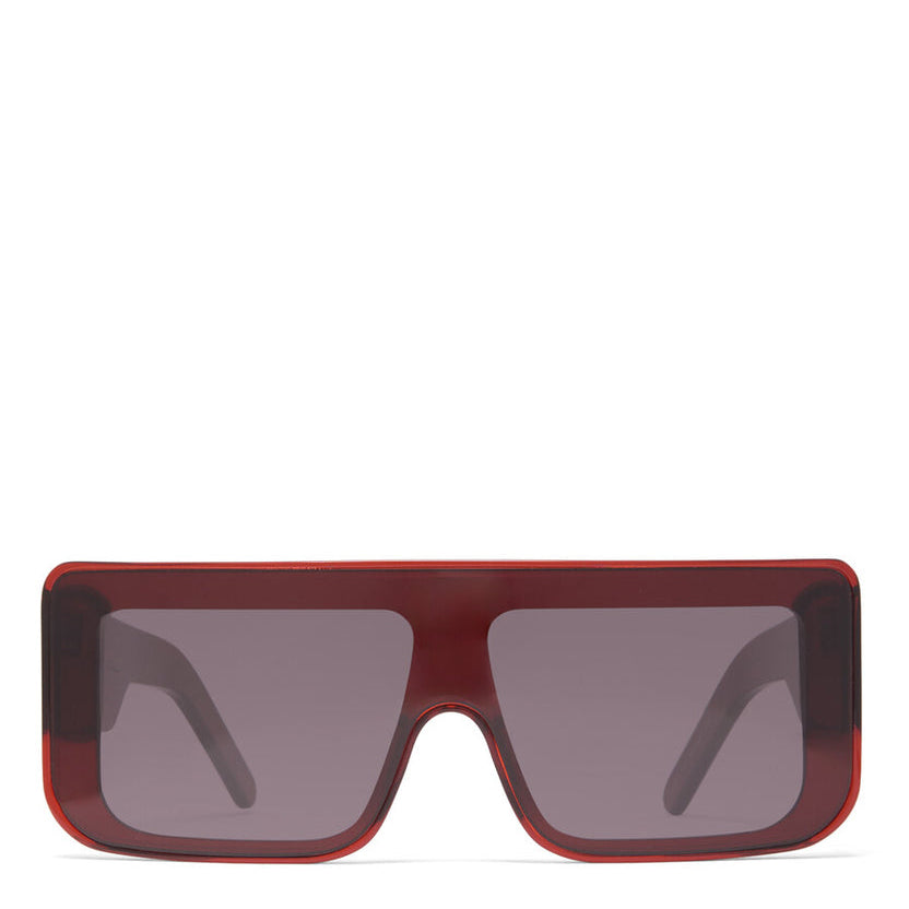 Rick Owens Documenta Sunglasses BLOOD TEMPLE/BLACK LENS