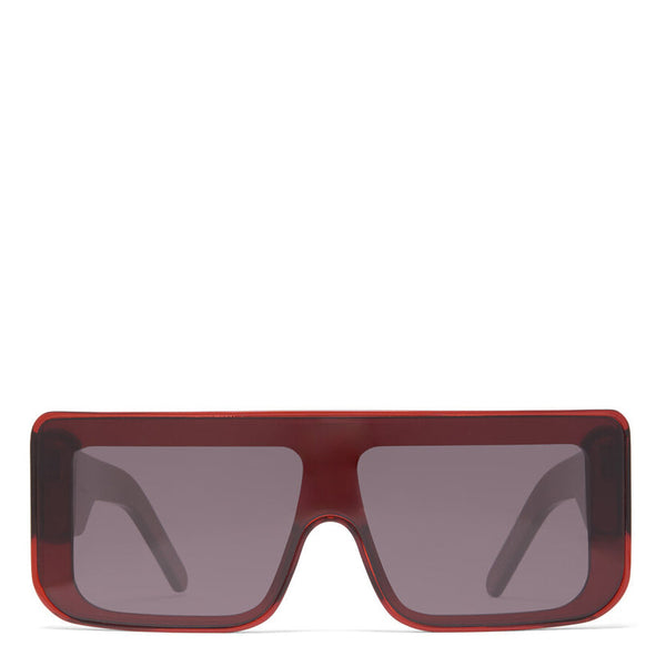 Rick Owens Documenta Sunglasses BLOOD TEMPLE/BLACK LENS