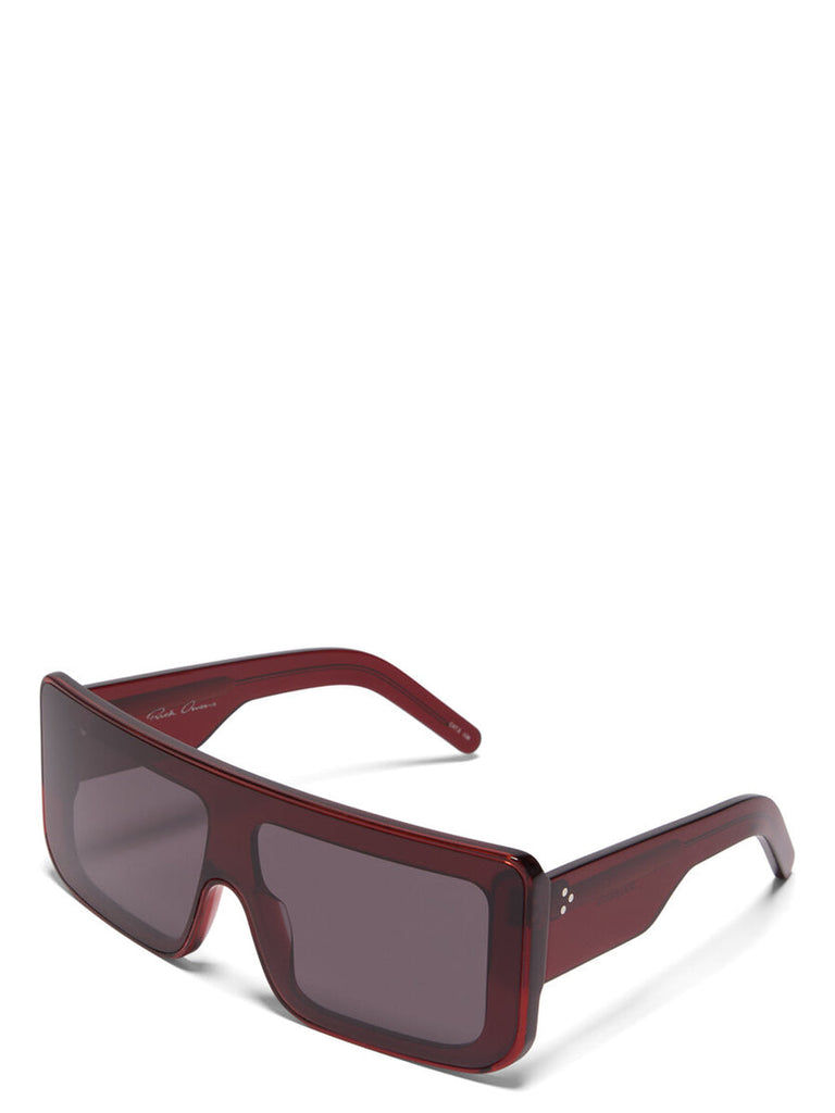 Rick Owens Documenta Sunglasses BLOOD TEMPLE/BLACK LENS