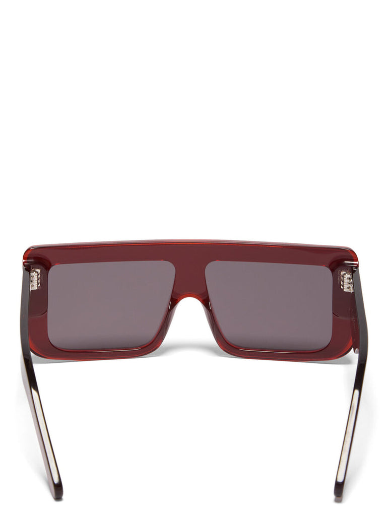 Rick Owens Documenta Sunglasses BLOOD TEMPLE/BLACK LENS