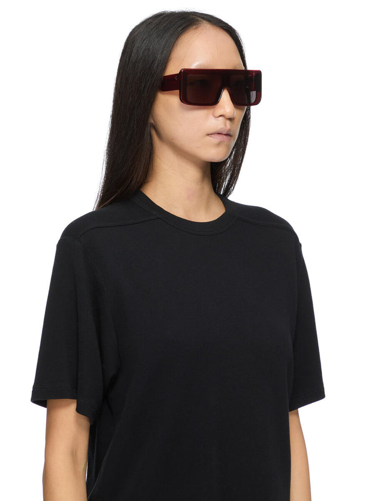 Rick Owens Documenta Sunglasses BLOOD TEMPLE/BLACK LENS