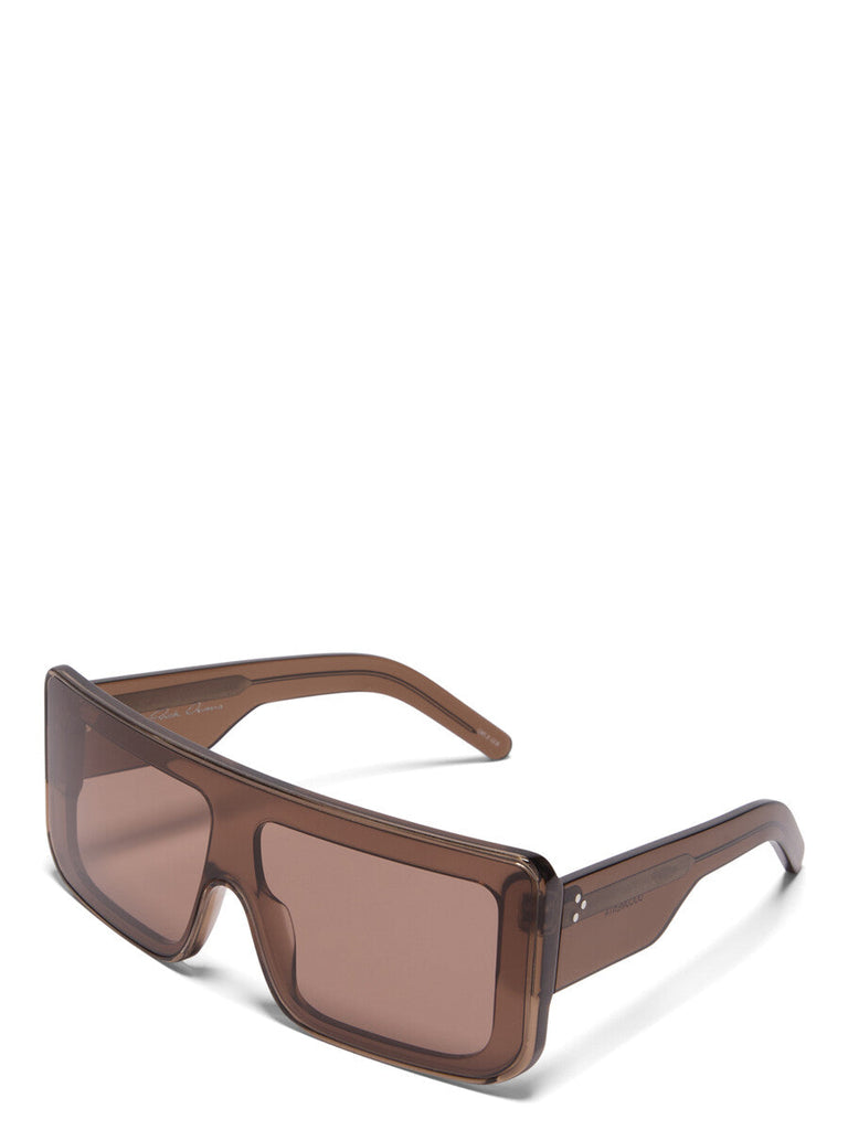 Rick Owens Documenta Sunglasses TOBACCO TEMPLE/BROWN LENS