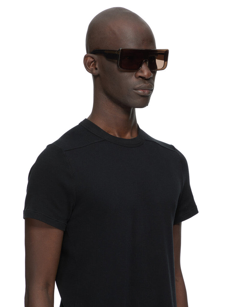 Rick Owens Documenta Sunglasses TOBACCO TEMPLE/BROWN LENS