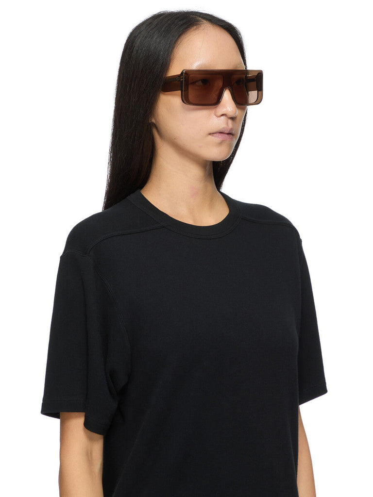 Rick Owens Documenta Sunglasses TOBACCO TEMPLE/BROWN LENS
