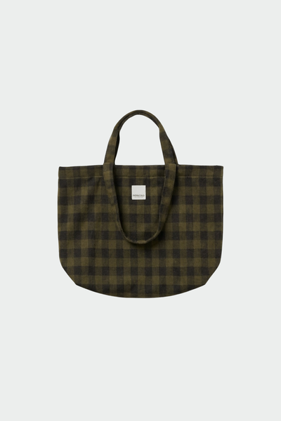 INDI&COLD AW26 PLAID SHOPPER MILITARY GREEN