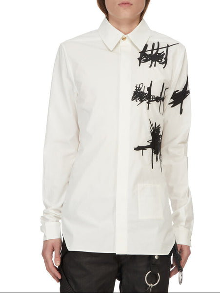 RICK OWENS SS26 TEMPLE EMBROIDERED WOVEN SHIRT