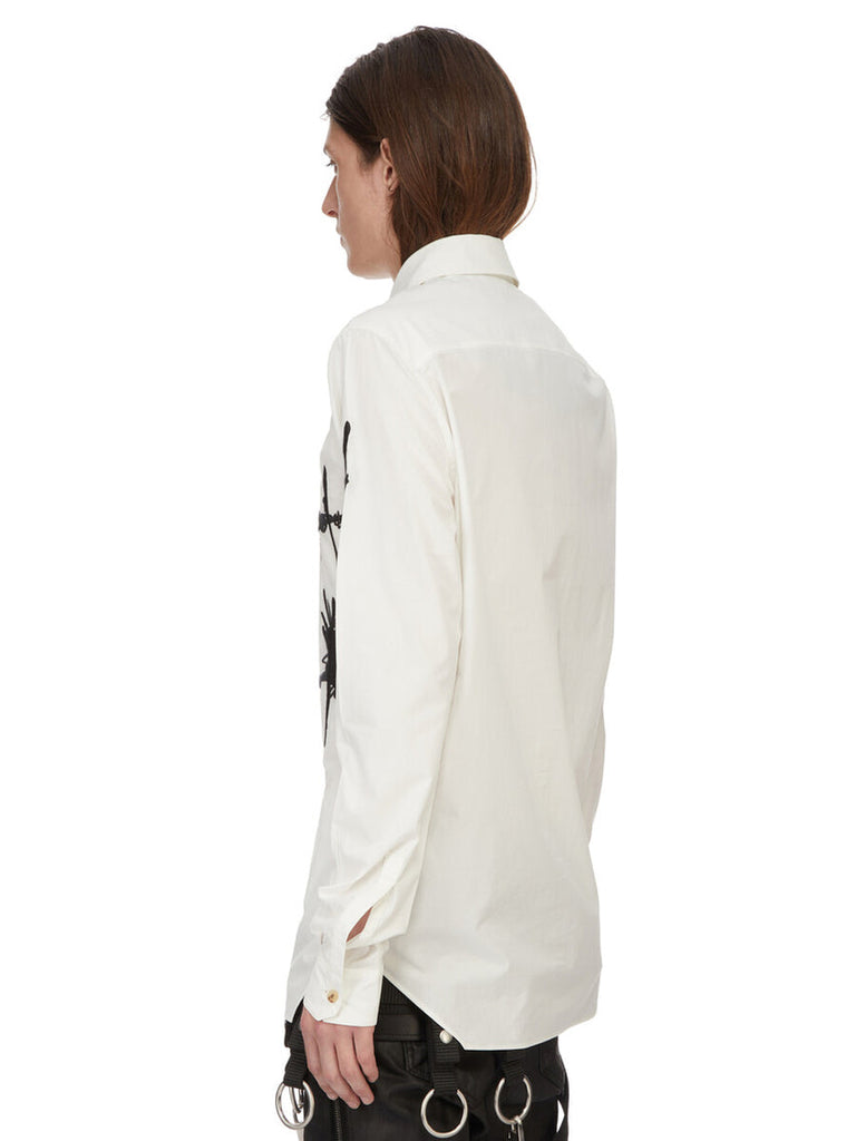 RICK OWENS SS26 TEMPLE EMBROIDERED WOVEN SHIRT