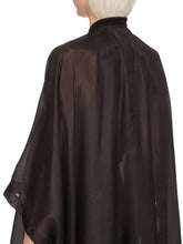 RICK OWENS SS24 LIDO SL PONCHO FLIGHT IN BLACK WASHED SILK HABOTAI