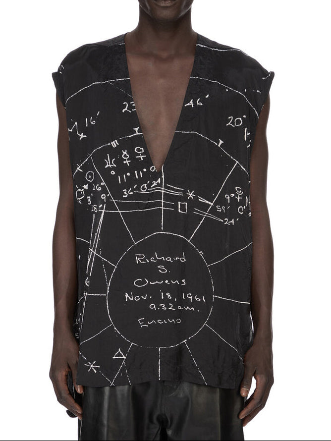 RICK OWENS SS26 CROPPED FLIGHTSUIT TOP - BLACK/MILK