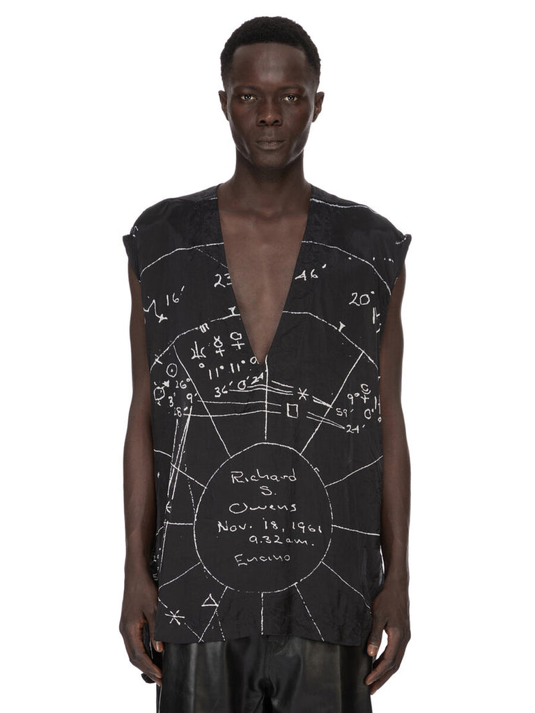 RICK OWENS SS26 CROPPED FLIGHTSUIT TOP - BLACK/MILK