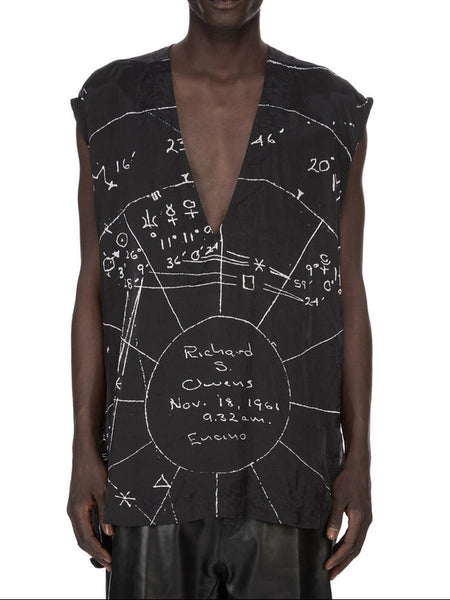 RICK OWENS SS26 CROPPED FLIGHTSUIT TOP - BLACK/MILK