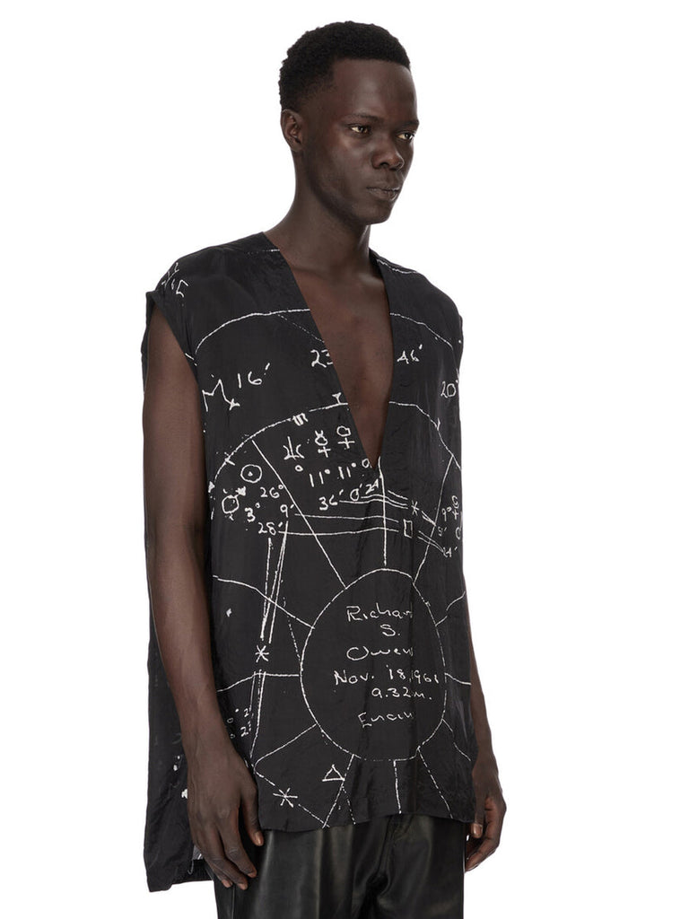 RICK OWENS SS26 CROPPED FLIGHTSUIT TOP - BLACK/MILK