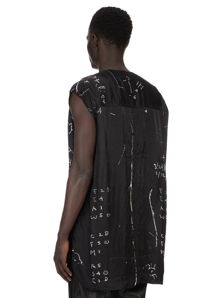 RICK OWENS SS26 CROPPED FLIGHTSUIT TOP - BLACK/MILK