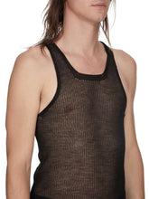 RICK OWENS SS26 TEMPLE KNIT TANK BLACK