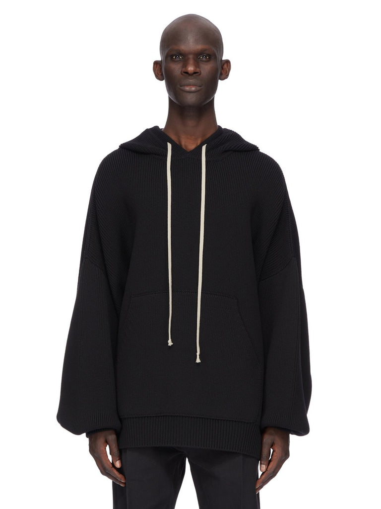 Rick Owens SS26 TEMPLE HUN HOODIE IN BLACK