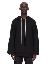 Rick Owens SS26 TEMPLE HUN HOODIE IN BLACK