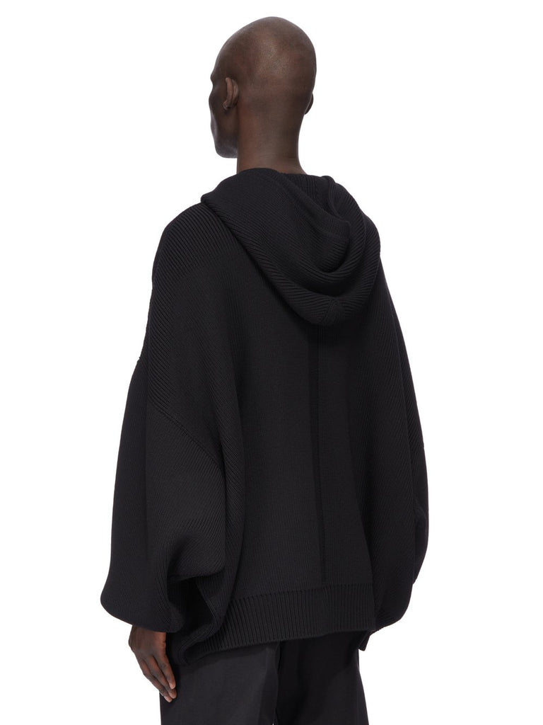Rick Owens SS26 TEMPLE HUN HOODIE IN BLACK