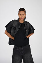 Rabens Saloner Mir Denim vest jacket Washed black denim