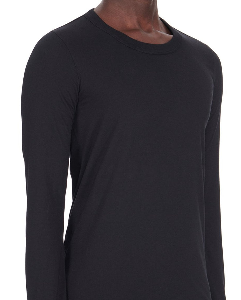 RICK OWENS FW23 KNIT T-SHIRT BASIC LS T, BLACK