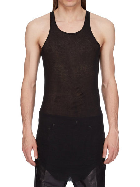 Rick Owens SS26 TOP - BASIC RIB TANK - BLACK