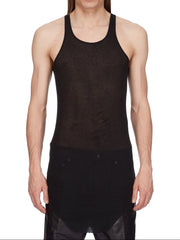 Rick Owens SS26 TOP - BASIC RIB TANK - BLACK | CollardManson