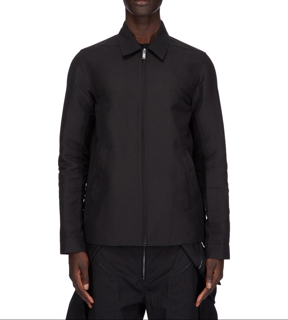 RICK OWENS SS26 BRAD JKT IN BLACK HEAVY COTTON