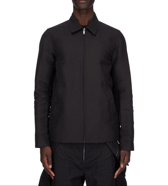 RICK OWENS SS26 BRAD JKT IN BLACK HEAVY COTTON