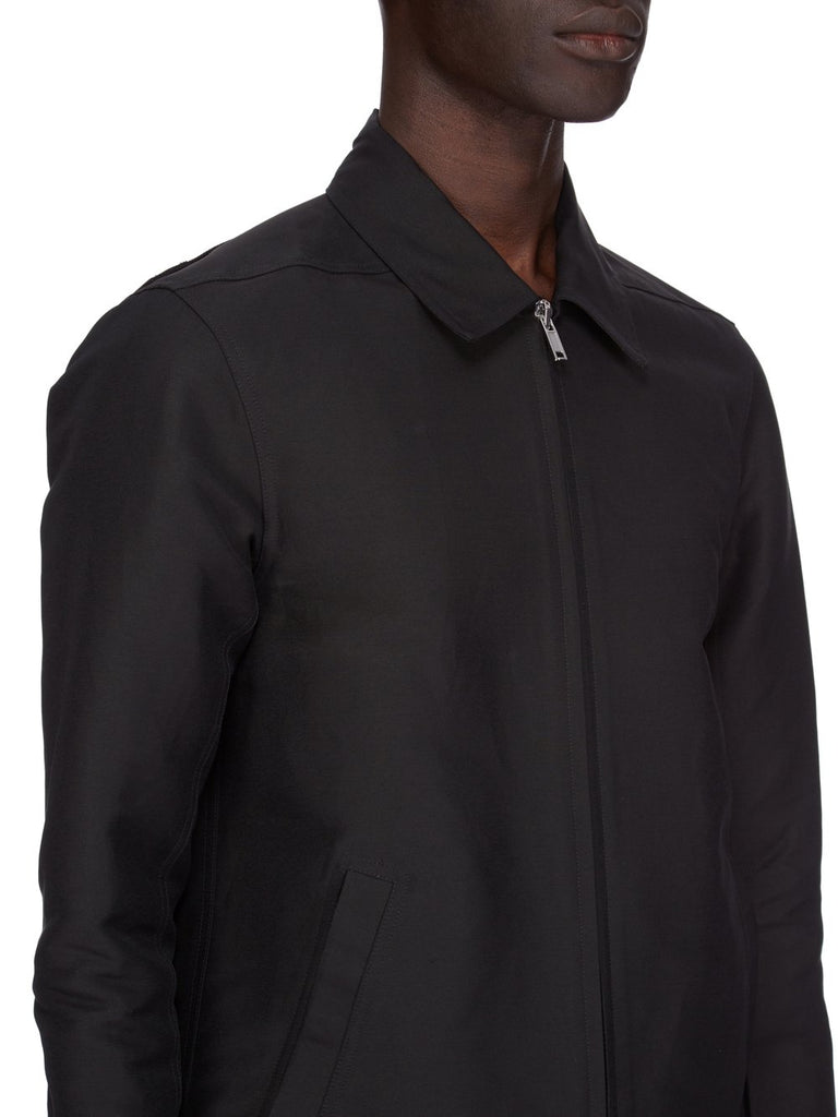 RICK OWENS SS26 BRAD JKT IN BLACK HEAVY COTTON