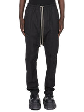 Rick Owens SS26 TEMPLE DRAWSTRING LONG IN BLACK HEAVY POPLIN