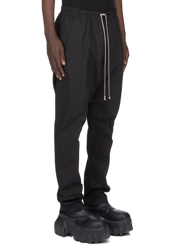 Rick Owens SS26 TEMPLE DRAWSTRING LONG IN BLACK HEAVY POPLIN