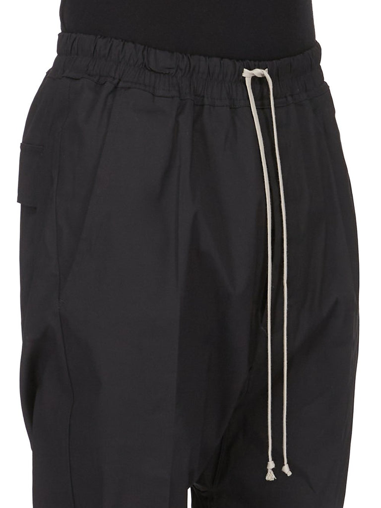 Rick Owens SS26 TEMPLE DRAWSTRING LONG IN BLACK HEAVY POPLIN