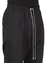 Rick Owens SS26 TEMPLE DRAWSTRING LONG IN BLACK HEAVY POPLIN