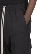 Rick Owens SS26 TEMPLE DRAWSTRING LONG IN BLACK HEAVY POPLIN