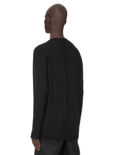 RICK OWENS SS26 TEMPLE OVERSIZE EXTREME V NECK IN BLACK LIGHTWEIGHT RASATO KNIT