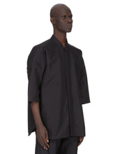 RICK OWENS SS26 TEMPLE SS JUMBO FAUN SHIRT IN BLACK CORDURA COTTON