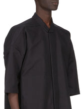 RICK OWENS SS26 TEMPLE SS JUMBO FAUN SHIRT IN BLACK CORDURA COTTON