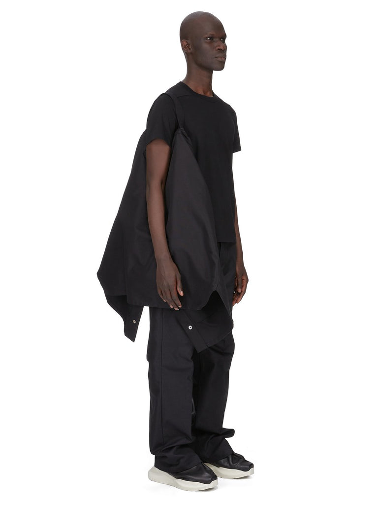 RICK OWENS SS26 TEMPLE SS JUMBO FAUN SHIRT IN BLACK CORDURA COTTON