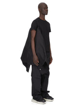 RICK OWENS SS26 TEMPLE SS JUMBO FAUN SHIRT IN BLACK CORDURA COTTON