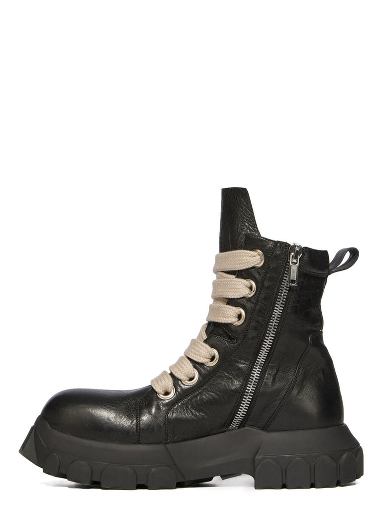 Rick Owens SS26 JUMBOLACE ARMY BOZO TRACTOR LEATHER BOOTS