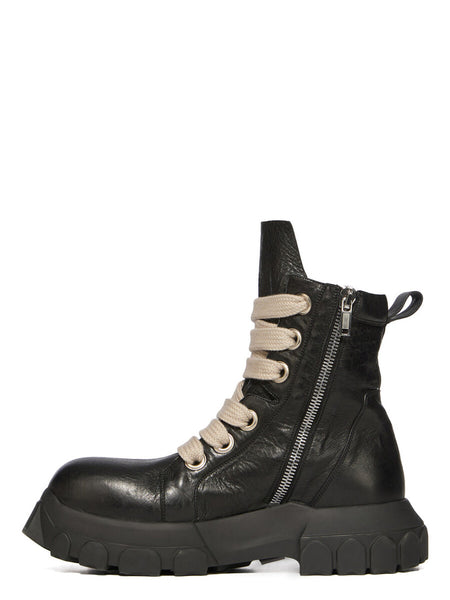 Rick Owens SS26 JUMBOLACE ARMY BOZO TRACTOR LEATHER BOOTS
