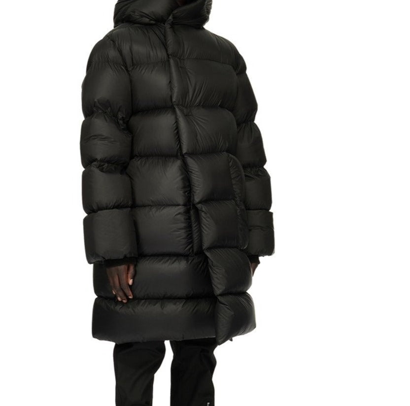 Rick Owens LUXOR LS HOODED LINER IN BLACK RECYCLED NYLON