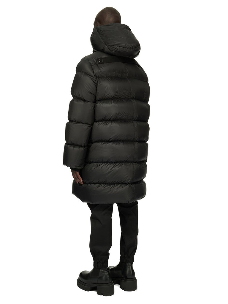 Rick Owens LUXOR LS HOODED LINER IN BLACK RECYCLED NYLON