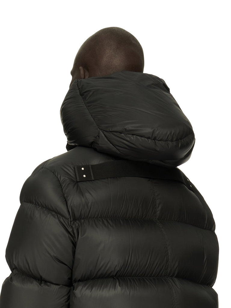 Rick Owens LUXOR LS HOODED LINER IN BLACK RECYCLED NYLON