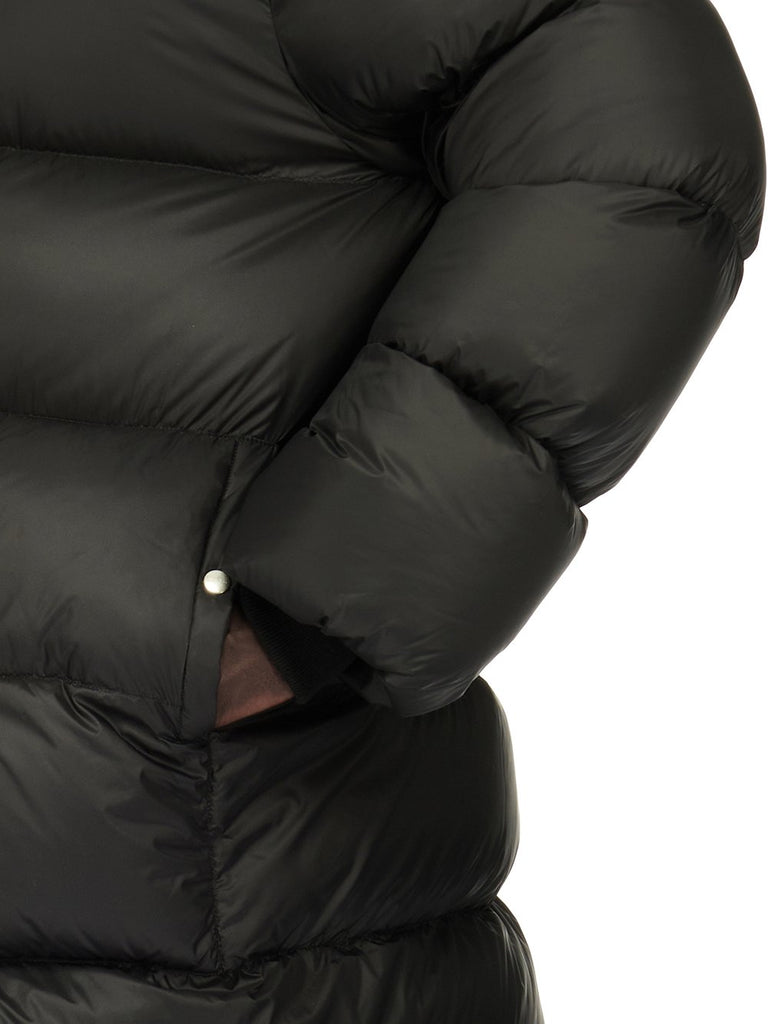 Rick Owens LUXOR LS HOODED LINER IN BLACK RECYCLED NYLON