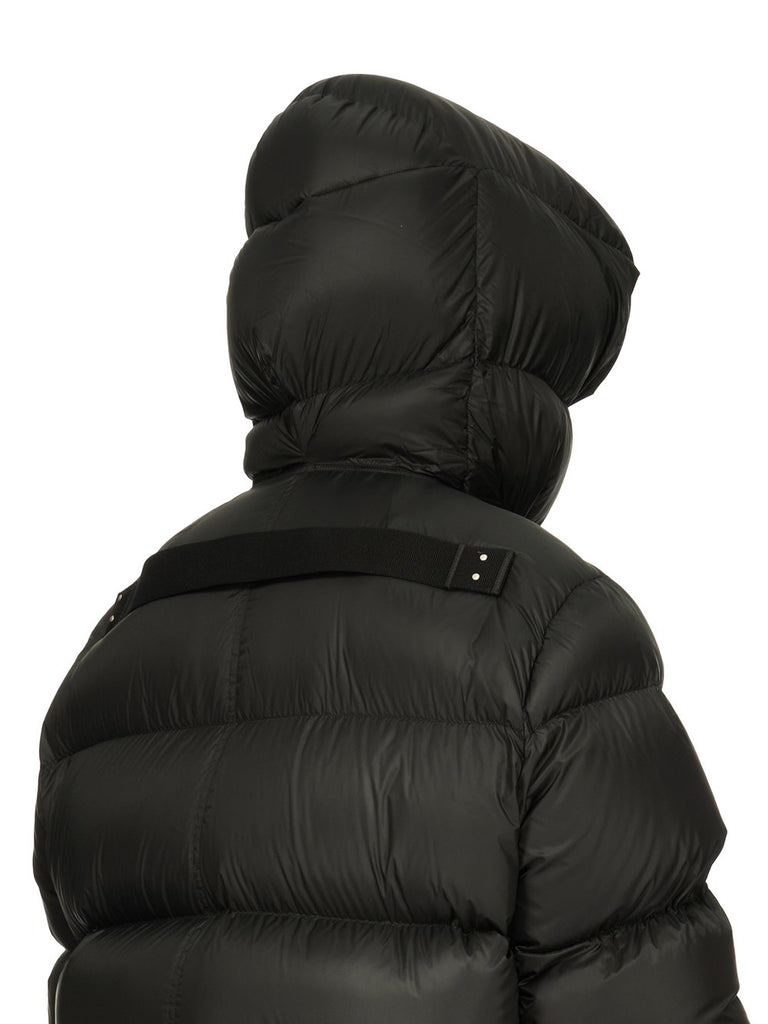 Rick Owens LUXOR LS HOODED LINER IN BLACK RECYCLED NYLON