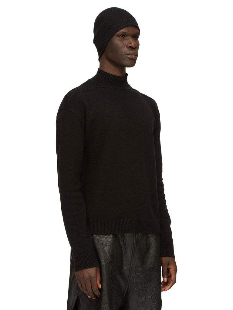 RICK OWENS FW25 RIBBED BEANIE BLACK