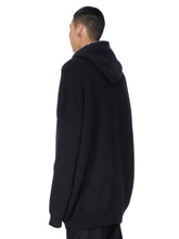 RICK OWENS FW25 CONCORDIANS GIMP HOODIE OVERSIZE IN BLACK ALPACA KNIT